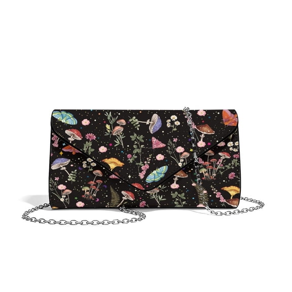 FOR U DESIGNS Butterfly Mushroom Clutch Purses for Women Personalized Ladies Party Handbag Faux Leather Handbags Formal Dressy Evening Bags