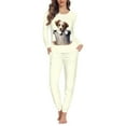 thumbnail image 1 of FOR U DESIGNS Cavalier King Charles Spaniel Pajamas for Women Set Pants Long Sleeve 2PCS Size L Pjs Lightweight Lounge Set with Pockets for Women Nightwear Tops, 1 of 6
