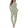 thumbnail image 1 of FOR U DESIGNS Christmas Tree Green Pajamas for Women Set Long Sleeve Tops Xmas Gift Set of 2 Size S Small Ladies Nightwear Pajamas Set Sleepwear for Women Long Pants, 1 of 6