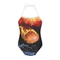 thumbnail image 1 of FOR U DESIGNS Cool Girls Swimwear One Piece Size 1-2 Years Fire Water Basketball Sleeveless Bathing Suit for Beach Swimming Pool Kids Beach Swimsuit, 1 of 6