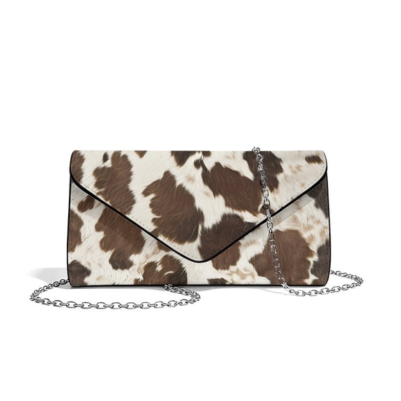 FOR U DESIGNS Cow Brown Clutch Purses for Women Personalized Handbags Lightweight Wedding Bag for Formal Wedding Party Cocktail Prom