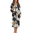 thumbnail image 1 of FOR U DESIGNS Cow Pattern Womens Nightgown Soft Long Sleeve Woven Housecoat Zip Up Duster Robe Sleep Dress Long Sleeve Night Shirts with Pockets, 2XL, 1 of 8