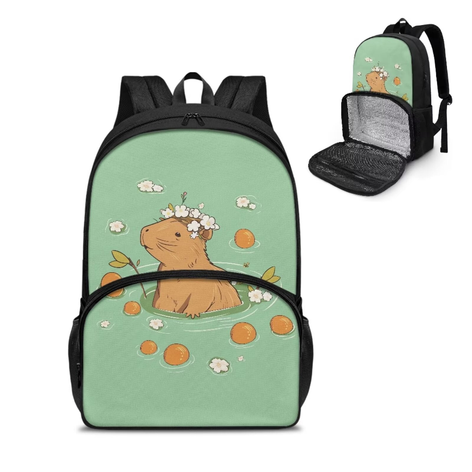 Cute Capybara Loves Bubble Tea Thermal Insulated Lunch Bag For Travel Portable Food Bag Container Cooler Thermal Lunch Boxes