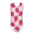 thumbnail image 1 of FOR U DESIGNS Cute One Piece Bathing Suit Size 3-4T Strawberry Daisy Polyester Activewear for Kids Teens Girls Fashion Sleeveless Swimwear, Pink, 1 of 8
