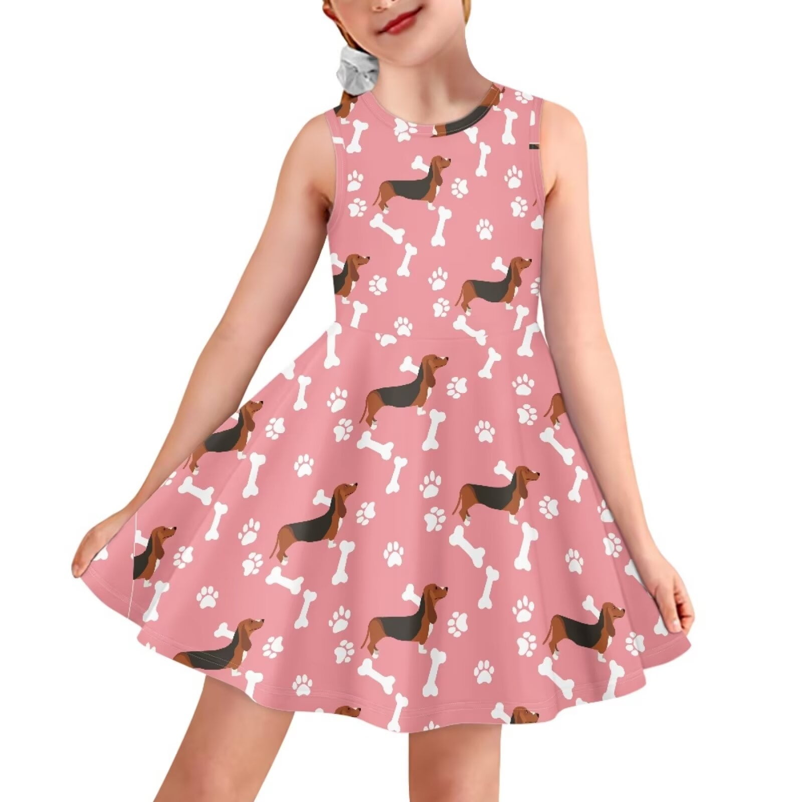 For U Designs Dachshund Dog Tank Dress For Toddler Girls Lightweight 