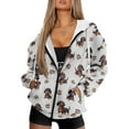 thumbnail image 1 of FOR U DESIGNS Dachshund Zip Up Hoodies for Women Trendy Hoodie Oversized Jacket Size 4XL Dog Paw Hooded Zip Up Sweatshirt Women Long Sleeve Sportswear with Drawstring, 1 of 7