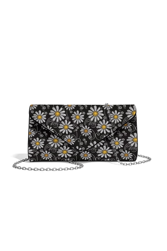 FOR U DESIGNS Daisy Clutch Purses for Women PU Leather Evening Bag Lightweight Crossbody Shoulder Envelope Bag with Detachable Chain