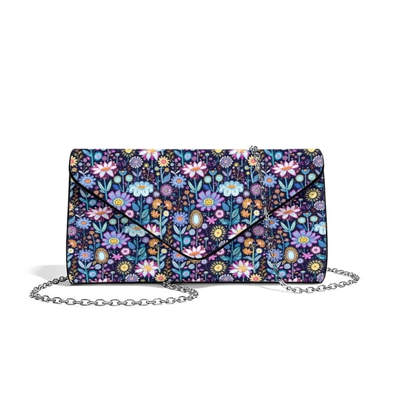 FOR U DESIGNS Daisy Flower Clutch Purses for Women Lightweight Evening Bag PU Leather Wedding Purses Crossbody Shoulder Envelope Bags