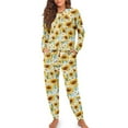thumbnail image 1 of FOR U DESIGNS Daisy Sunflower Womens Lounge Sets 2 Piece Outfits Long Sleeve Crew Neck Tops and Pants with Pockets Size L Nightwear for Women Sleepwear Fall, 1 of 6