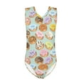 thumbnail image 1 of FOR U DESIGNS Doughnut One Piece Swimsuit Teenagers Kids Girls V-Neck Bodysuit Stretchy Sleeveless Bathing Suit Quick Dry Activewear Size 5-6 Years, 1 of 8