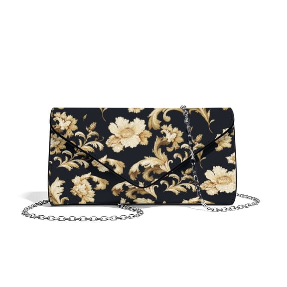FOR U DESIGNS Floral Clutch Purses for Women PU Leather Evening Bag Lightweight Crossbody Shoulder Envelope Bag with Detachable Chain
