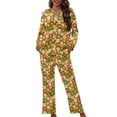 thumbnail image 1 of FOR U DESIGNS Hippie Flower 2 Pack Women's Pajama Set Soft Long Sleeve Sleepwear Loungewear Pjs Sets Pants with Pockets for Women Size 2XL Nightwear Long Tops, 1 of 7