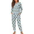 thumbnail image 1 of FOR U DESIGNS Hot Dog Dachshund Ladies Pajamas Sets Drawstring Pajama 2 Pack Size S Pjs Lightweight Lounge Set with Pockets Sleepwear Long Sleeve Tops and Pants, 1 of 6