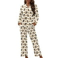 thumbnail image 1 of FOR U DESIGNS Hot Dog Dachshund Womens Nightwear Sets Button Front 2 Piece Size 2XL Button Up Pajamas for Women Long Sleeve Sleepwear Pants and V-neck Tops Fall, 1 of 6