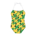 thumbnail image 1 of FOR U DESIGNS Jamaican Flag Halter Bathing Suits for Teens Kids 1-2 Years Old Fashion Girls Off Shoulder Beach Wear Athletic One Piece Bathing Suit, 1 of 6