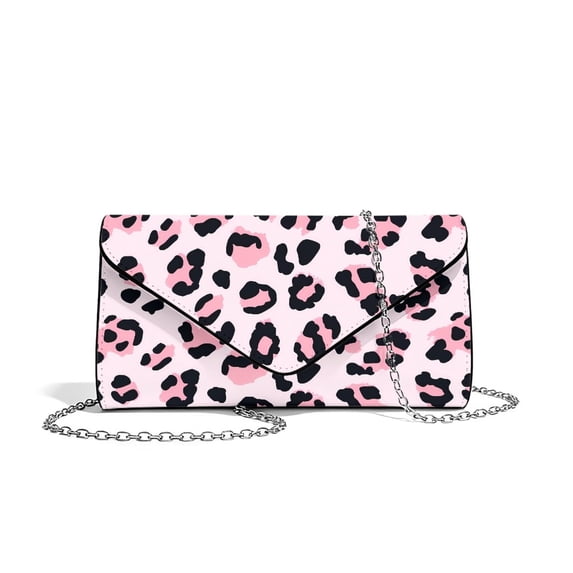 FOR U DESIGNS Leopard Pink Clutch Purses for Women Waterproof Wedding Purses Multifunctional Formal Dressy Evening Bags Handbags for Women