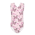 thumbnail image 1 of FOR U DESIGNS Lightweight Girls One-Piece Swimsuit for Beach Sport Pink Butterfly Flower Toddler One Piece Bathing Suit Summer Sleeveless Outfits Size 5-6, 1 of 8