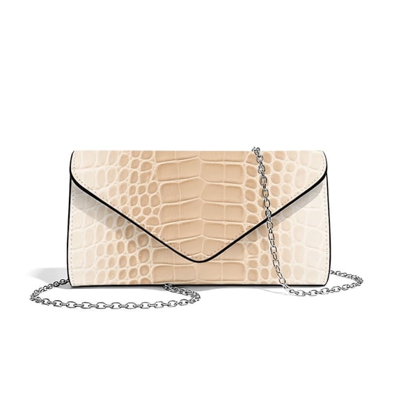 FOR U DESIGNS Like Crocodile Leather Clutch Purses for Women Lightweight Evening Bag PU Leather Wedding Purses Crossbody Shoulder Envelope Bags
