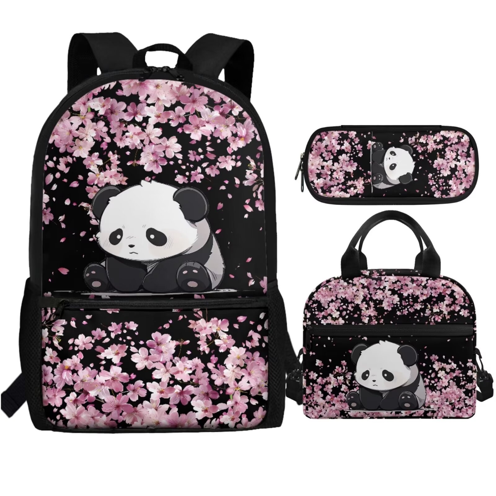 Waterproof Nylon School Bag MOMUVO Girls Backpack Set With Lunch Box ...