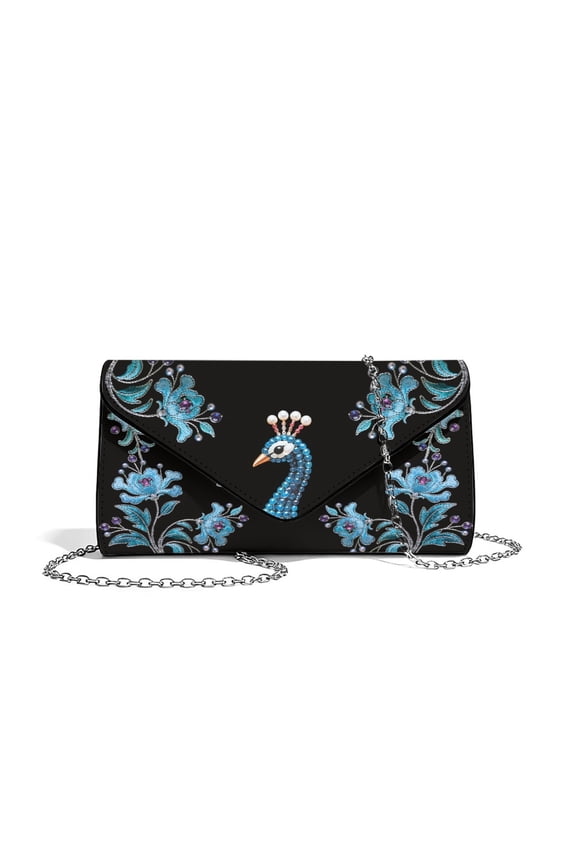 FOR U DESIGNS Peacock Flower Clutch Purses for Women Multifunctional Shoulder Bag Personalized Wedding Bag for Wedding Cocktail Prom Party