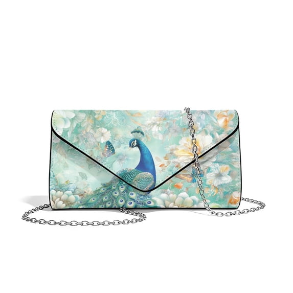 FOR U DESIGNS Peacock Peony Clutch Purses for Women Waterproof Wedding Bag Multifunctional Ladies Party Handbag Formal Party Clutches