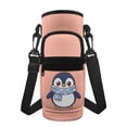 thumbnail image 1 of FOR U DESIGNS Penguin Water Bottle Holder with Strap Pink Water Bottle Pouch for Kids 3rd Grade Cute Water Bottle Carrier for Girls 6-10 Elementary School Water Bottle Sling Bag, 1 of 7