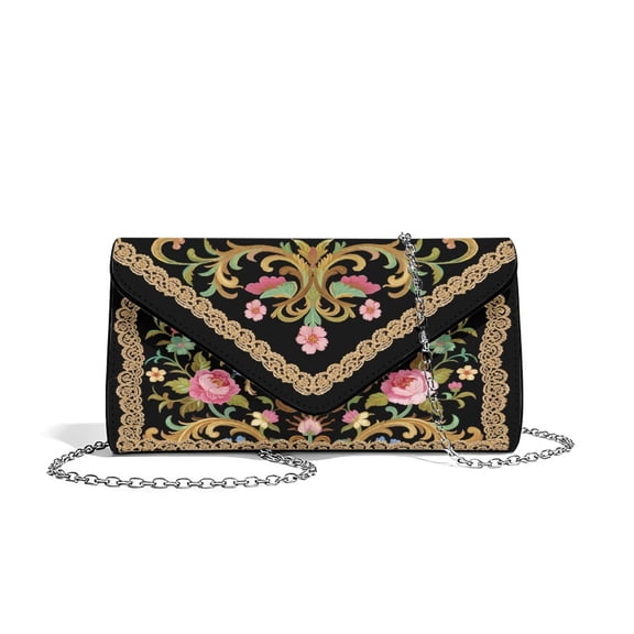 FOR U DESIGNS Peony Floral Clutch Purses for Women Personalized Ladies Party Handbag Faux Leather Handbags Formal Dressy Evening Bags