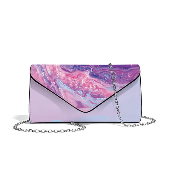 FOR U DESIGNS Pink Clutch Purses for Women Faux Leather Shoulder Bag Lightweight Handbags for Women for Wedding Cocktail Prom Party