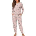 thumbnail image 1 of FOR U DESIGNS Pink Koala Women 2 Piece Pajamas Sets Long Pants and Crew Neck Tops Size M Drawstring Nightwear Sets Long Sleeve Sleepwear Soft with Pockets for Women, 1 of 6