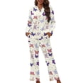 thumbnail image 1 of FOR U DESIGNS Purple Butterfly Womens Button Down Pajama Sets Long Sleeve Pj Pants Set 2 Piece Size XL Sleepwear Long Tops for Women Button Up Loungewear with Pockets, 1 of 7
