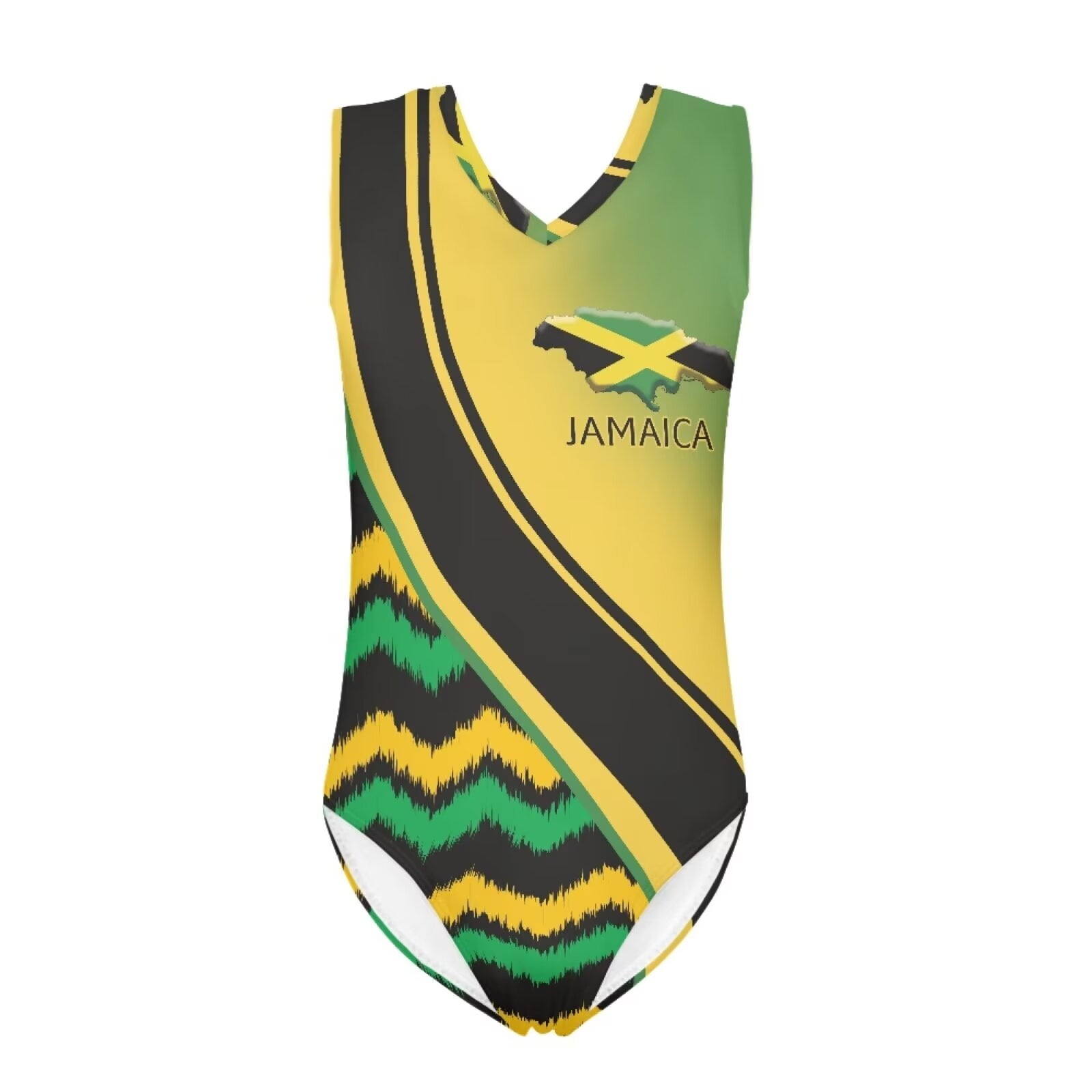 FOR U DESIGNS Quick Dry Girl Bathing Suit Size 34 Years Jamaican Flag
