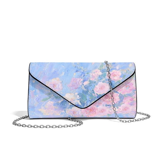 FOR U DESIGNS Rose Blue Clutch Purses for Women Multifunctional Ladies Party Handbag PU Leather Evening Bag Formal Party Clutches