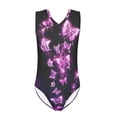 thumbnail image 1 of FOR U DESIGNS Soft Beach Sport Swimsuit Purple Butterfly Kids Toddler Girls One Piece Bathing Suit Cute Sleeveless V Neck Swimwear Size 9-10 Years, 1 of 8