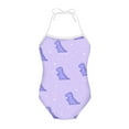 thumbnail image 1 of FOR U DESIGNS Soft Purple Sleeveless Swimsuit for Girls Cute Dinosaur Summer Beach Pool Swimwear Adjustable Strap Bathing Suit for Kids Teens 7-8, 1 of 6