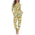 thumbnail image 1 of FOR U DESIGNS Sunflower Butterfly Long Sleeve Pajama Set for Women Pants with Pockets 2 Pack Size 2XL Sleepwear Loungewear Pjs Sets Nightwear Crewneck Tops for Women, 1 of 6