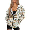 thumbnail image 1 of FOR U DESIGNS Sunflower Cow Zip Up Hoodies for Women Trendy Hoodie Oversized Jacket Size S Hooded Zip Up Sweatshirt Women Long Sleeve Sportswear with Drawstring, 1 of 7