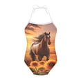 thumbnail image 1 of FOR U DESIGNS Sunflowers Horse Girl Bathing Suit Size 7-8 Years Sunset One Piece Swimwear for Swimming Surfing Soft Sleeveless Swimsuit Outfits, 1 of 6