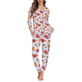 thumbnail image 1 of FOR U DESIGNS Thanksgiving Maple Leaf Pj Sets for Women Long Sleeve and Pants with Pockets set of 2 Size 4XL Ladies Sleepwear Sets Long Crew Neck Tops for Women, 1 of 6