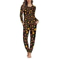 thumbnail image 1 of FOR U DESIGNS Thanksgiving Maple Leaf Women Pajamas Set Long Sleeve Nightwear 2 Piece Size 4XL Sleepwear Long Pants and Crew Neck Tops for Women Loungewear Pjs Fall, 1 of 6