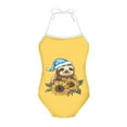 thumbnail image 1 of FOR U DESIGNS Toddler Baby Girl Sleeveless Swimsuit Summer Bathing Suit for Kids 3-4 Years Old Sloth Baby One-Piece Outfit Breathable Halter Neck Swimwear, 1 of 6