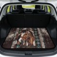 thumbnail image 1 of FOR U DESIGNS Tribal Geometric Aztec Horse Print Car Trunk Mat 29" x 39" Cargo Liner Non-Slip All Weather Durable Rear Protection for SUV Sedan Truck, 1 of 7