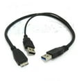 thumbnail image 1 of FOR USB 3.0 A Male to Micro USB Male 3 Y Cable with Extra USB Power for 2.5 Mobile HDD 60cm, 1 of 1
