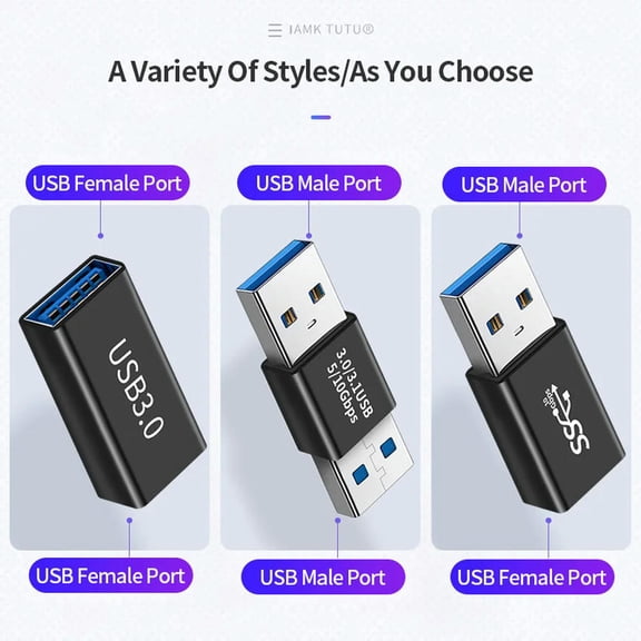 FOR USB 3.0 Connector USB To USB 5Gbps Male to Male Female USB For PC Laptop USB 3.0 Coupler Extender Connection