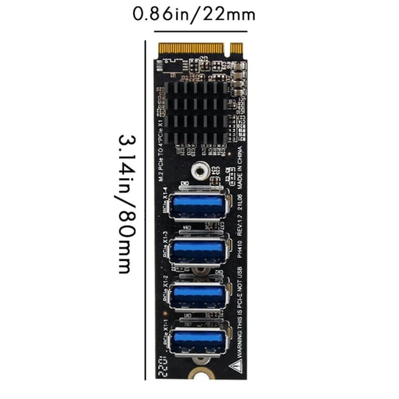 FOR USB 3.0 PCI-E Riser Card M.2 To PCIE Ext Riser Adapter Card 4 Port PCI-Express Adapter For Os Ws