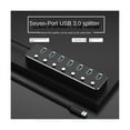 thumbnail image 1 of FOR USB 3.0 Power Adapter 7 Ports Aluminum Alloy Splitter Hub USB Hub 3.0 USB Multi Ext Switch 1.2M Cable Hub EU Plug A, 1 of 1