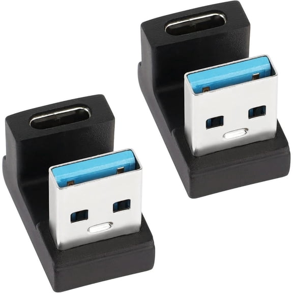 FOR USB 3.1 to USB C Adapter 180 Degree USB A3.1 Male to Type C Female Coupler Connector 10Gbps Support Data Transfer OTG 2Pcs