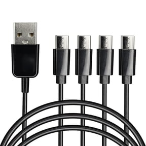 USB Type C Splitter Charging Cable,4.9ft 4 in 1 Multi Charging Cable, USB A to 4 x USB Type C Y Splitter Data Snyc Cord(1.5m)