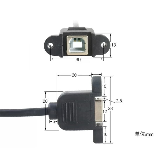 FOR USB female to print bus USB A female -B female tape ear connection wire Panel wire USB BF/AF 0.5m