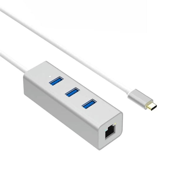 FOR USB3.1 Type C type-c Hub 3 Ports with Fast Ethernet 10/100/1000Mbps Network Card LAN + 3 ports USB 3.0 Hub RTL8153 WIN10