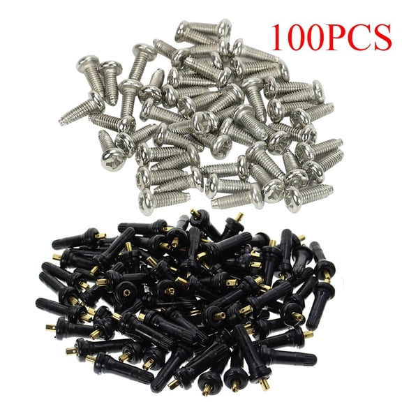 FOR Valve Stem Kit 100pcs, Tire Pressure Sensor Valve Stem Replacement Compatible with Ford Chevy Dodge Buick Ram GMC Jeep Subaru Lincoln